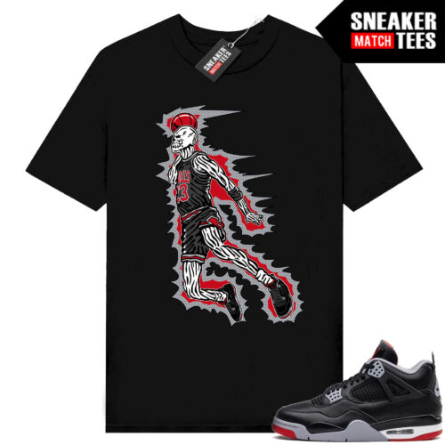 jordan West 4 Bred Reimagined Sneaker Tees Shirt Match Black Air Skeleton