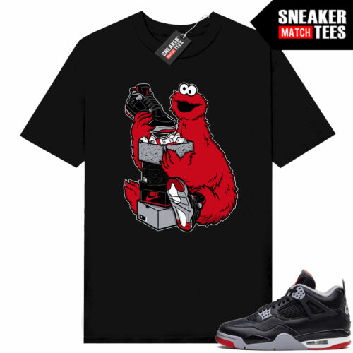 Jordan 4 Bred Reimagined Sneaker Tees Shirt Match Black Bread Monster