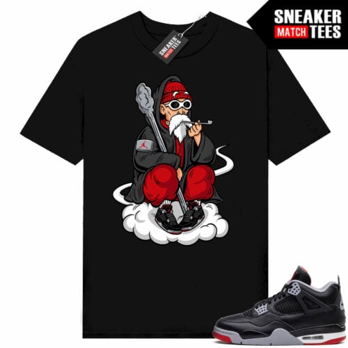 Jordan 4 Bred Reimagined Sneaker Tees Shirt Match Black Bred Master