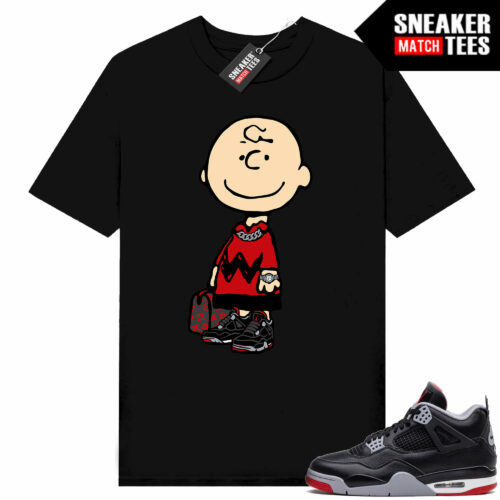 Jordan 4 Bred Reimagined Sneaker Tees Shirt Match Black Fly Charlie