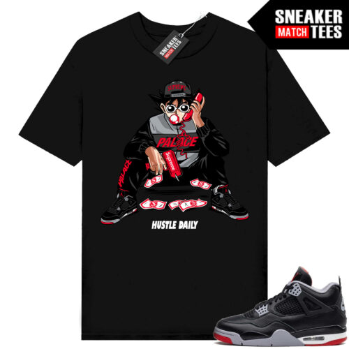 Jordan 4 Bred Reimagined Sneaker Tees Shirt Match Black Hustle Daily