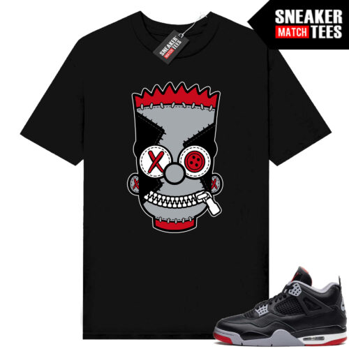 Jordan 4 Bred Reimagined Sneaker Tees Shirt Match Black Misfit Bart