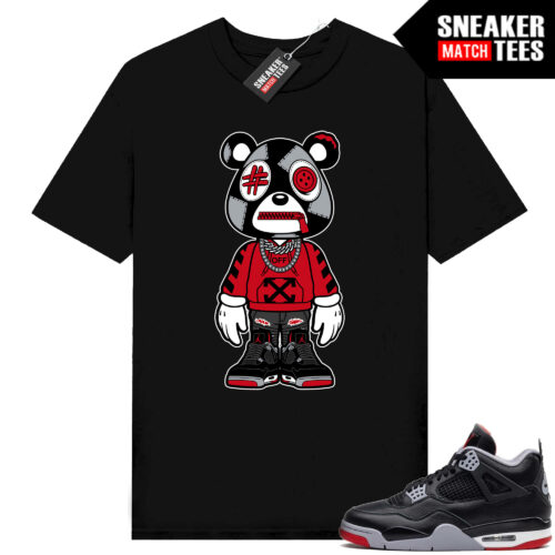 Jordan 4 Bred Reimagined Sneaker Tees Shirt Match Black Misfit Bear Toon