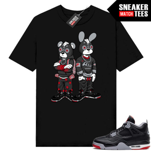 Jordan 4 Bred Reimagined Sneaker Tees Shirt Match Black Misfit Duo