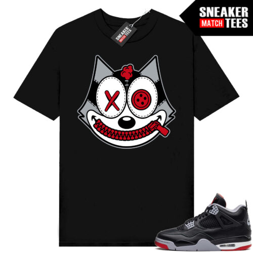 Jordan 4 Bred Reimagined Sneaker Tees Shirt Match Black Misfit Felix