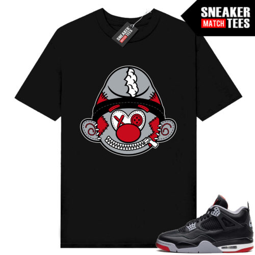 Jordan 4 Bred Reimagined Sneaker Tees Shirt Match Black Misfit Smurf