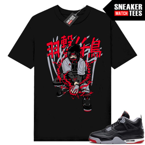 Jordan 4 Bred Reimagined Sneaker Tees Shirt Match Black Sasuke Hype