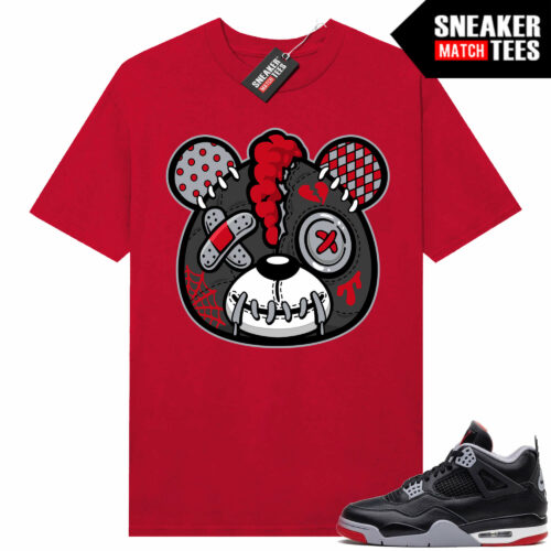 Jordan 4 Bred Reimagined Sneaker Tees Shirt Match Red Heartbreak Bear