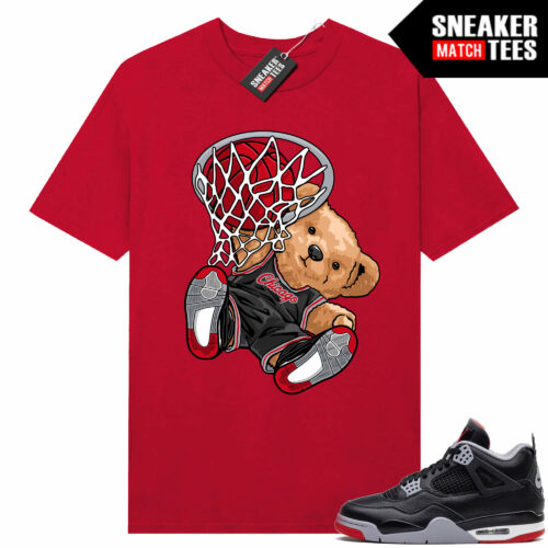 Jordan 4 Bred Reimagined Sneaker Tees Shirt Match Red Slam Dunk Teddy