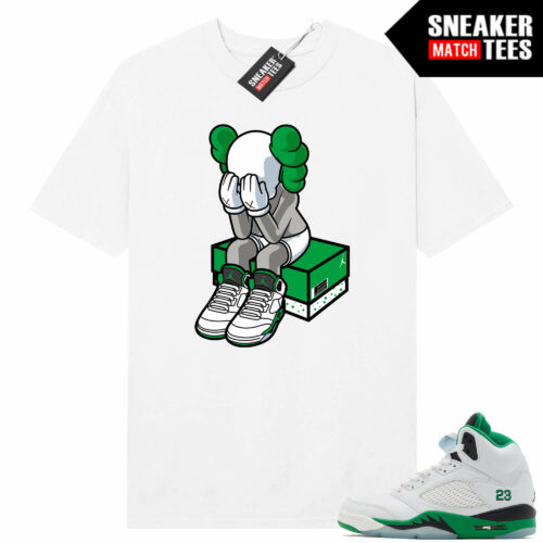 Jordan 5 Lucky Green Sneaker Tees Match White AJ5 Toon