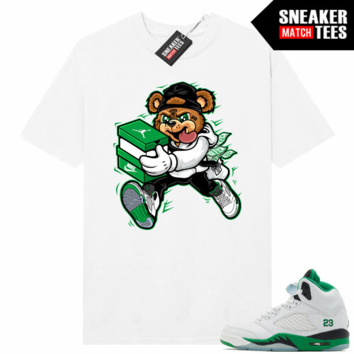 Jordan 5 Lucky Green Sneaker Tees Match White Bear Sneaker Heist