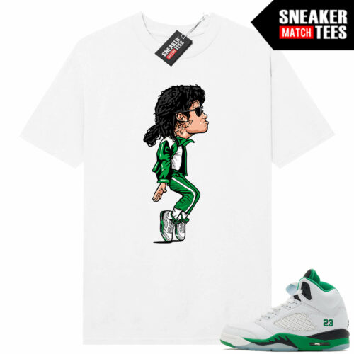 Jordan 5 Lucky Green Sneaker Tees Match White MJ x AJ5