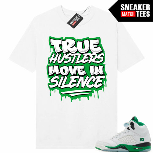 Jordan 5 Lucky Green Sneaker Tees Match White True Hustlers