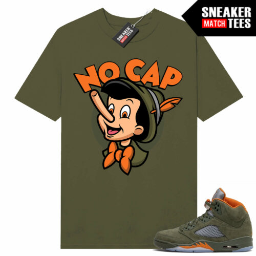 Jordan 5 Olive Green Sneaker Tees Match Olive Cappin Pinocchio
