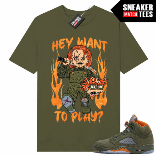 Jordan 5 Olive Green Sneaker Tees Match Olive Hey Want to Play
