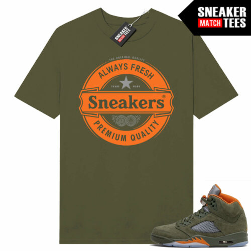 Jordan 5 Olive Green Sneaker Tees Match Olive Sneakers Always Fresh
