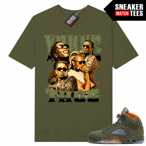 Jordan 5 Olive Green Sneaker Tees AOP Olive Thugga