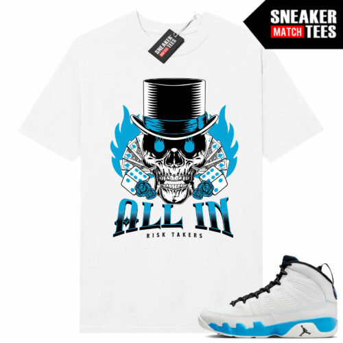 Jordan 9 Powder Blue Sneaker Tees Match White Shirt ALL IN