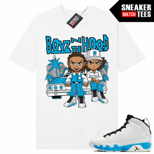 Jordan 9 Powder Blue Sneaker Tees Match White Shirt Boyz N the Hood Parody