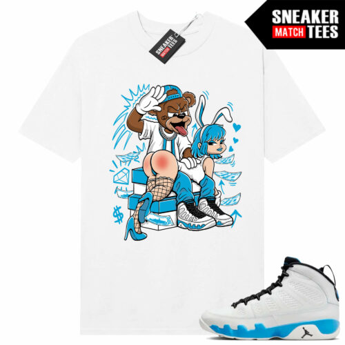 Jordan 9 Powder Blue Sneaker Tees Match White Shirt Bunny Slap