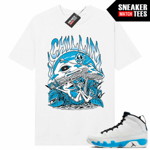 Jordan 9 Powder Blue Sneaker Tees Match White Shirt Chillin