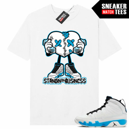 Jordan Rookie 9 Powder Blue Sneaker Tees Match White Shirt RBH Standin On Business