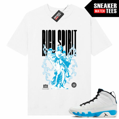 Jordan 9 Powder Blue Sneaker Tees Match White Shirt Rich Spirit