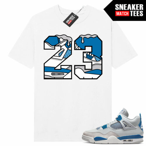 Military Blue 4s Sneaker Tees Match White 23 Retro 4