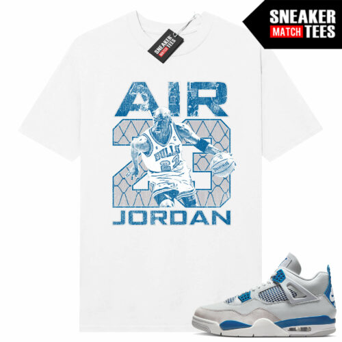 Military Blue 4s Sneaker Tees Match White Air MJ