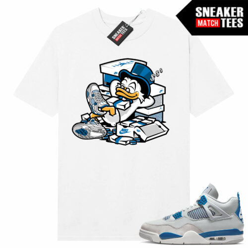 Military Blue 4s Sneaker Tees Match White Bread Up