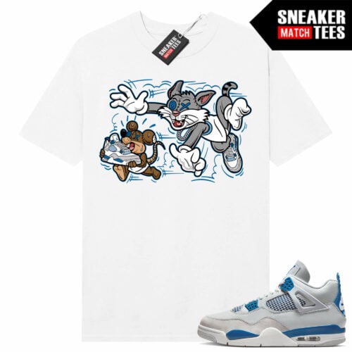 Military Blue 4s Sneaker Tees Match White Finesse
