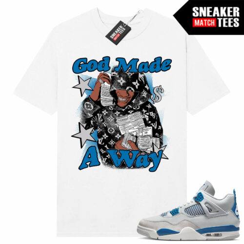 Military Blue 4s Sneaker Tees Match White God Made A Way