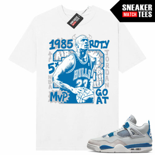 Military Blue 4s xiii Tees Match White MJ Bully Ball