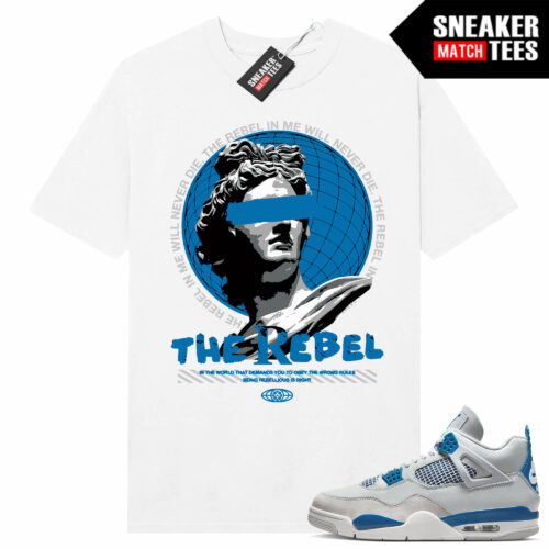 Military Blue 4s Sneaker Tees Match White Rebel In Me