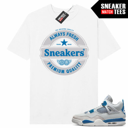 Military Blue 4s Sneaker Tees Match White SNEAKERS