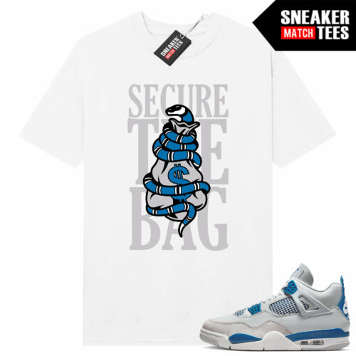 Military Blue 4s Sneaker Tees Match White Secure the Bag