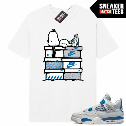 Military Blue 4s Sneaker Tees Match White Sneakerhead Snoopy