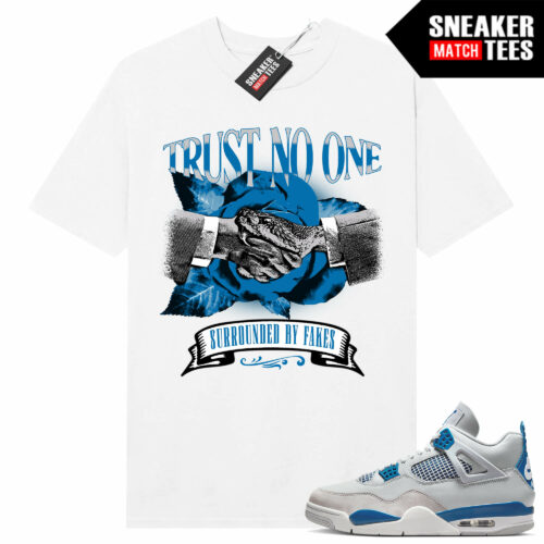 Military Blue 4s Sneaker Tees Match White Surrounded By Fakes