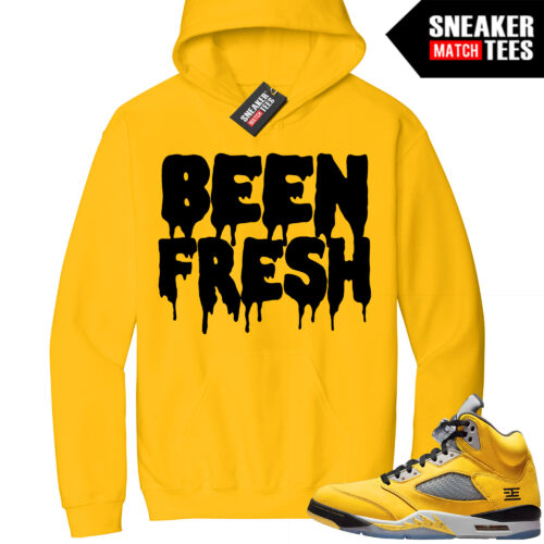 Jordan 5 Tokyo Sneaker Match Hoodie Yellow Been Fresh