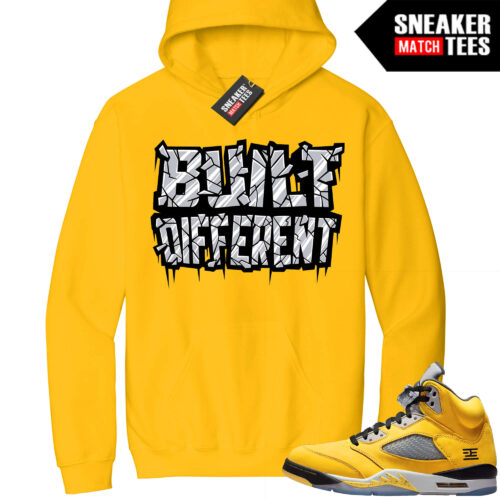 Jordan 5 Tokyo Sneaker Match Hoodie Yellow Built Different