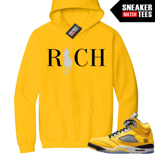 Jordan 5 Tokyo Sneaker Match Hoodie Yellow Country Club Rich