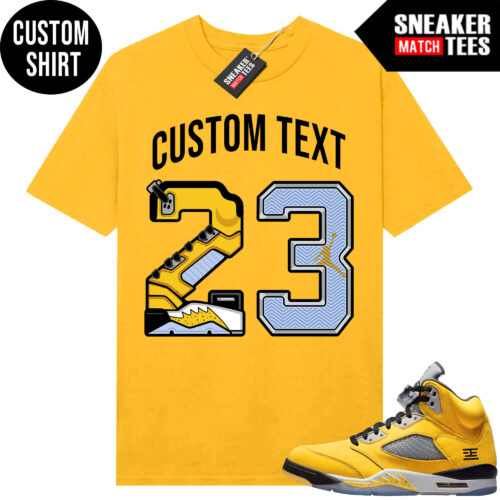 Jordan 5 Tokyo Sneaker Match Tees Yellow 23 Custom