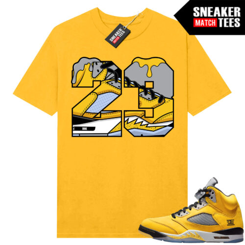 Jordan 5 Tokyo Sneaker Match Tees Yellow 23 Drip