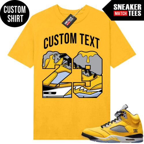 Jordan 5 Tokyo Sneaker Match Tees Yellow 23 Drip Custom