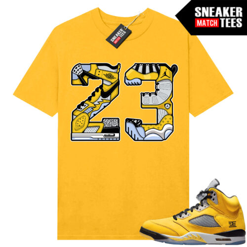 Jordan 5 Tokyo Sneaker Match Tees Yellow 23 Mashup