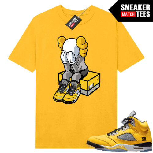 Jordan 5 Tokyo Sneaker Match Tees Yellow AJ5 Toy