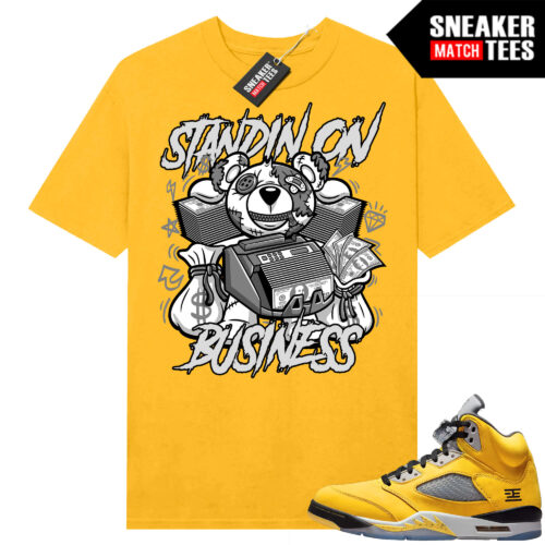 Jordan 5 Tokyo Sneaker Match Tees Yellow Business Bear