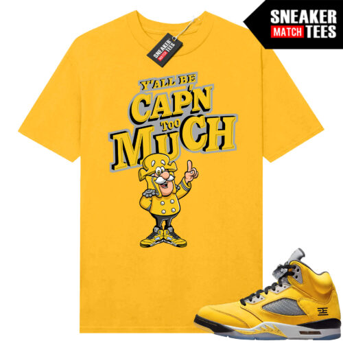 Jordan 5 Tokyo Sneaker Match Tees Yellow CAPN Too Much