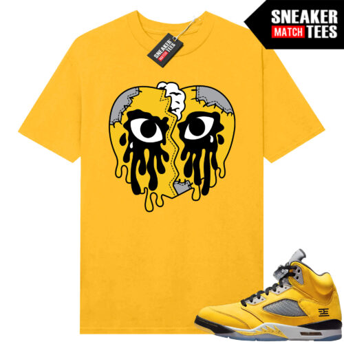 Jordan 5 Tokyo Sneaker Match Tees Yellow Crying Broken Heart