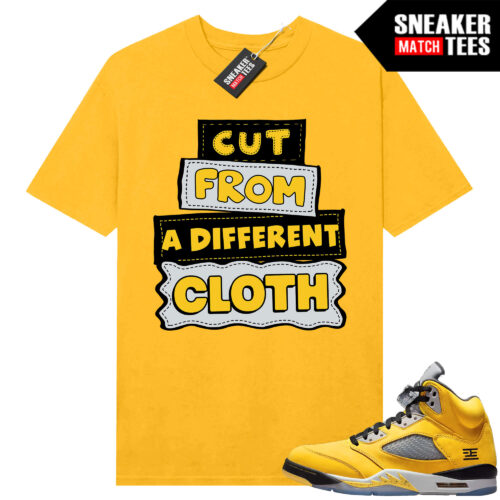 Jordan 5 Tokyo Sneaker Match Tees Yellow Different Cloth
